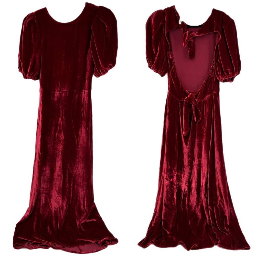 Reformation Red Velvet Maxi Dress | Size 8